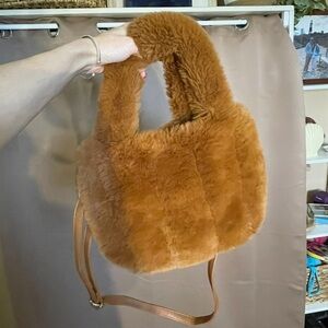 Free people faux fur cozy cross bag purse bag